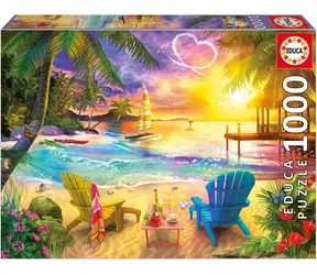 Educa Puzzle Strand der Liebenden / 1000 Teile / 68 × 48 cm