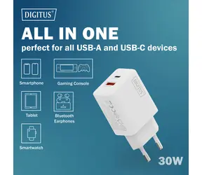 Digitus GaN 30W / Ladegerät / 1x USB-C / 1x USB-A