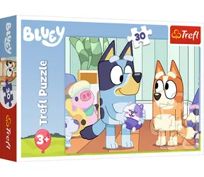 Trefl Puzzle - Mit Bluey macht Puzzlespaß immer Spaß / 30 Teile / 27 x 20 cm / ab 3 Jahren