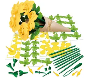 Educa 3D-Puzzle Blumenkunst: Gelbe Rosen / Papierdekoration / ohne Kleber und Schere