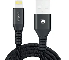 Schnellverschluss schwarz / Kabel USB-A (M) - Lightning (M) / 1,5 m