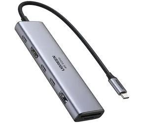 Ugreen Revodok 7in1 USB-C grau / Dockingstation / 1x USB-A 3.2 Gen2 / 2x USB-C 3.2 Gen1 / Kartenleser