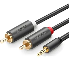 Ugreen 10513 Kabel Klinkenstecker 3,5 mm - 2x Cinch schwarz / Audiokabel / 5 m