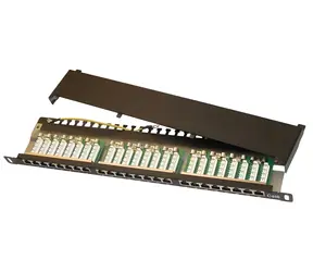 Xtendlan Patchpanel 19" / 0,5 HE / 24 RJ-45-Ports / Cat6 / geschirmt / schwarz