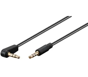 PremiumCord Kabelstecker 3,5 mm 90° Stecker/Stecker schwarz / Audiokabel / 1 m