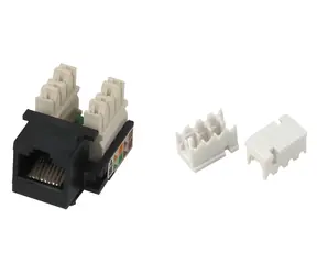Xtendlan Keystone-Buchse RJ45 schwarz / TP-Buchse / CAT5e / UTP / stoßfest / Staubschutzkappe
