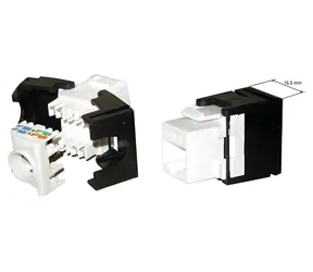 Xtendlan Keystone-Buchse RJ45 weiß-schwarz / CAT6 / UTP / Schnappverschluss