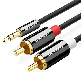 Ugreen 10591B schwarz / Kabel / 3,5-mm-Klinkenstecker (M) - 2x Cinch (M) / 5 m