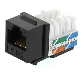 Xtendlan Keystone CAT6 schwarz / Netzwerkanschluss / RJ45 / UTP / 90° / Oben montiert