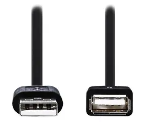Nedis schwarzes USB 2.0 AA-Verlängerungskabel / 2 m / vernickelte Stecker / Großpackung