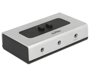 DeLock Klinkenbuchse 3,5 mm, 2- Port , grau-schwarz / Schalter / manuell / bidirektional