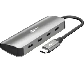 Goobay Slim USB-C Hub grau / Hub / 4 Anschlüsse / USB 3.2 Gen 2 10 Gb/s
