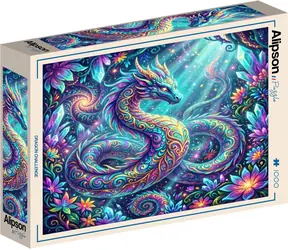 ALIPSON Quadratisches Puzzle „Drachenherausforderung“ / 1000 Teile / 63,5 x 63,5 cm