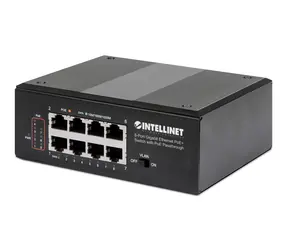 Intellinet Switch 8x Gigabit PoE+ 120 W / Switch / 8- Port / 1000 Mbit/s / PoE-Passthrough / DIN-Schiene