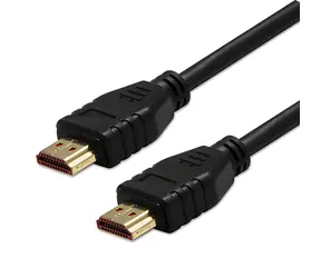 Logo HDMI-Kabel 2 m schwarz / HDMI-Kabel / HDMI 2.1 / 8K/60Hz / 48 Gbit/s / vergoldete Anschlüsse