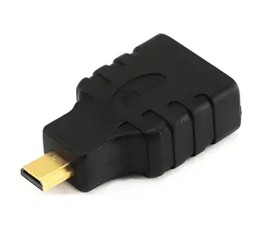 Logo -Adapter Micro-HDMI-Stecker auf HDMI-Buchse, schwarz / Adapter / vergoldete Anschlüsse