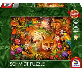Schmidt Puzzle Blumen, Fell und Federn / 1000 Teile / ab 12 Jahren