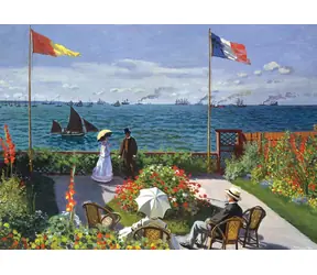 GRAPHICS Puzzle Garten in Sainte-Adresse und Mohnfeld / 2x500 Teile
