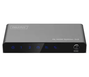 Digitus DS-55336 schwarz / HDMI-Splitter / 1x2 / 4K/60Hz / Downscaler / HDR / HDCP 2.2