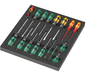 Wera 9710 schwarz/grau / Schraubendrehersatz / 18-teilig / Schaumstoffeinlage / für Tool Rebel Trolley