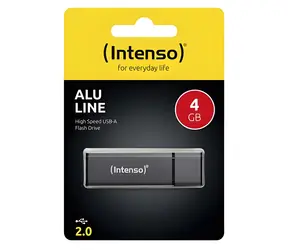 INTENSO Alu Line schwarz / USB-Stick / 4 GB / USB 2.0