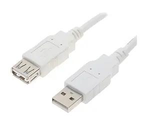 Weißes Logo / USB 2.0-Verlängerungskabel / USB-A-Stecker - USB-A-Buchse / 0,3 m