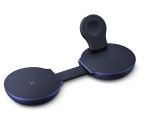 Energea AluMag Trio 2 Indigoblau / Kabelloses Ladegerät / 3-in-1 / Qi2 / Faltbar / 25 W