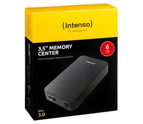 INTENSO Memory Center 6 TB schwarz / Externes Laufwerk / 3,5" / USB 3.0 / R: 85 MB/s / Schreiben: 75 MB/s