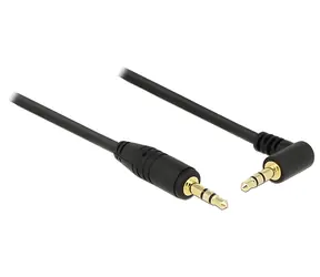 DeLock 83754 schwarz / Audiokabel / 3,5-mm-Klinkenstecker (3-polig) / gerade > abgewinkelt / 1 m