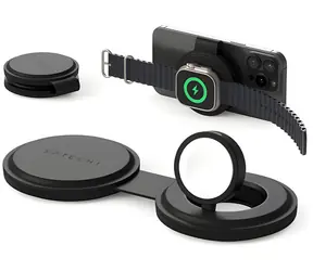 Satechi OnTheGo 2-in-1 Kabelloses Ladegerät schwarz / Kabelloses Ladegerät / Qi2