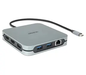 Dicota USB-C 10-in-1 silber / Dockingstation / 2x HDMI 8K / 6x USB / PD 100W / RJ-45