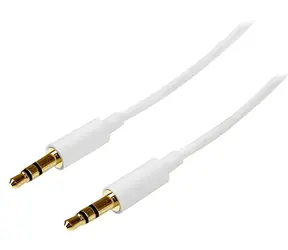 StarTech Slim Audio-Klinkenstecker 3,5 mm, weiß / Kabel / Klinkenstecker 3,5 mm - Klinkenstecker 3,5 mm / 2 m