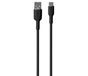 Puro Soft Cable schwarz / Datenkabel / USB-A / USB-C / 1,5 m
