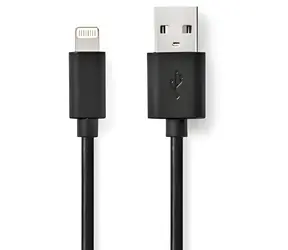 Nedis schwarz / Datenkabel / USB-A (M) - Lightning (M) / USB 2.0 / 480 Mbit/s / 1 m