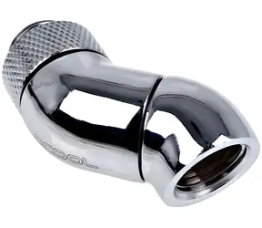 Alphacool Eiszapfen chrom / Winkeladapter 45° / G1/4 AG auf G1/4 IG / drehbar