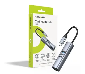 Mobile Origin HB2 Space Grau / USB-C-Hub / 7-in-1 / HDMI 4K/30Hz / USB-C PD 100W / SD/TF-Kartenleser