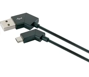 Schwaiger USB-A auf Micro-USB-Kabel schwarz / USB-Kabel / 1,2 m / USB 2.0 / drehbare Anschlüsse