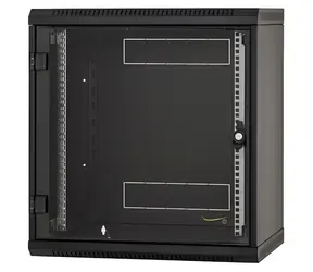 Triton RUA-09-AS6-BAX-A1 / Wandrack / 9 HE / 600 x 600 mm / Glastür / abnehmbare Seitenwände / schwarz