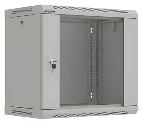 Lanberg WF03-5309-10S grau / Wandschrank / 19" / 9 HE / 540 × 350 mm / Glastür
