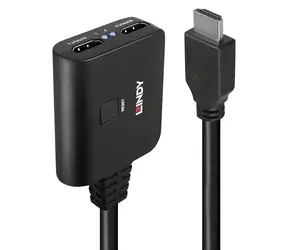 Lindy 2- Port HDMI 4K60 schwarz / HDMI-Splitter / 4K 60Hz / HDCP