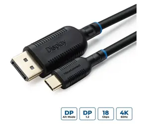 MicroConnect USB-C (M) - DisplayPort (M) 0,5 m schwarzes Kabel / 4096 x 2160 px