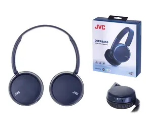 JVC HA-S36WAU blau / Kabelloser Kopfhörer mit Mikrofon / Bluetooth 5.2 / Kopfbügel / 35 Stunden Akkulaufzeit
