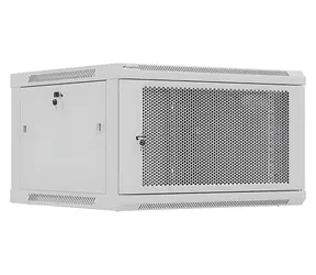 Lanberg Wandschrank grau / Wandschrank / 19" / 6 HE / 600 x 600 mm / perforierte Tür / Flachverpackung