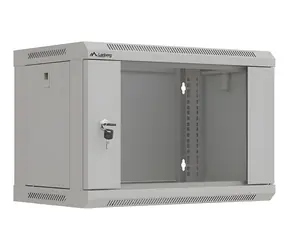 Lanberg WF03-5306-10S grau / Wandschrank / 19" / 6 HE / 540 x 350 x 370 mm / Glastür