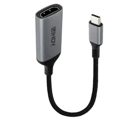 Lindy 43428 grau / USB-C-zu-HDMI-Konverter / 8K 60 Hz / 240 Hz / HDCP 2.2