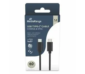 MediaRange USB-C - USB-C schwarz / Daten- und Ladekabel / PD 60 W / USB 3.2 Gen 1 / 5 Gbit/s / 1,2 m