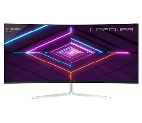 34" LC-Power LC-M34-UWQHD-100-C-V3 weiß / Monitor / VA / 1500R / 3440x1440 / 21:9 / 100Hz / DP+HDMI