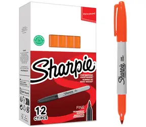 Sharpie Fine orange / Permanentmarker / Rundspitze F / 12 Stück