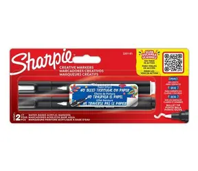 Sharpie Creative Acrylmarker, schwarz, weiß / Marker / Runde Spitze / 2,5 mm / 2 Stück