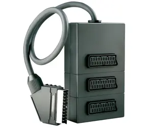 Schwaiger SCART-Splitter 3x schwarz / Splitter / 1x SCART-Eingang / 3x SCART-Ausgang
